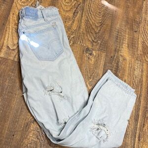 Vintage Levi’s 29X28 orange tag Light Blue Distressed destroyed cotton 80’s